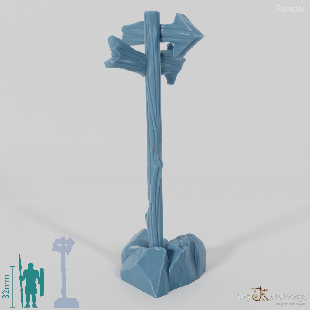 Wegweiser - Cartoon 01 mit Steinen