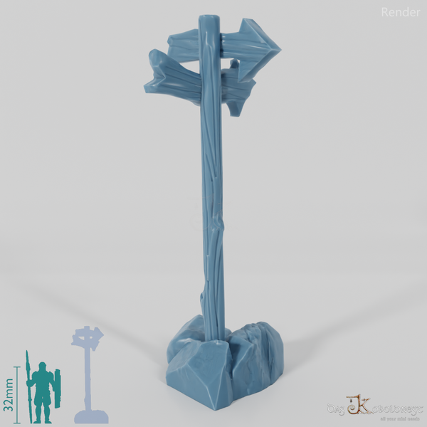 Wegweiser - Cartoon 01 mit Steinen