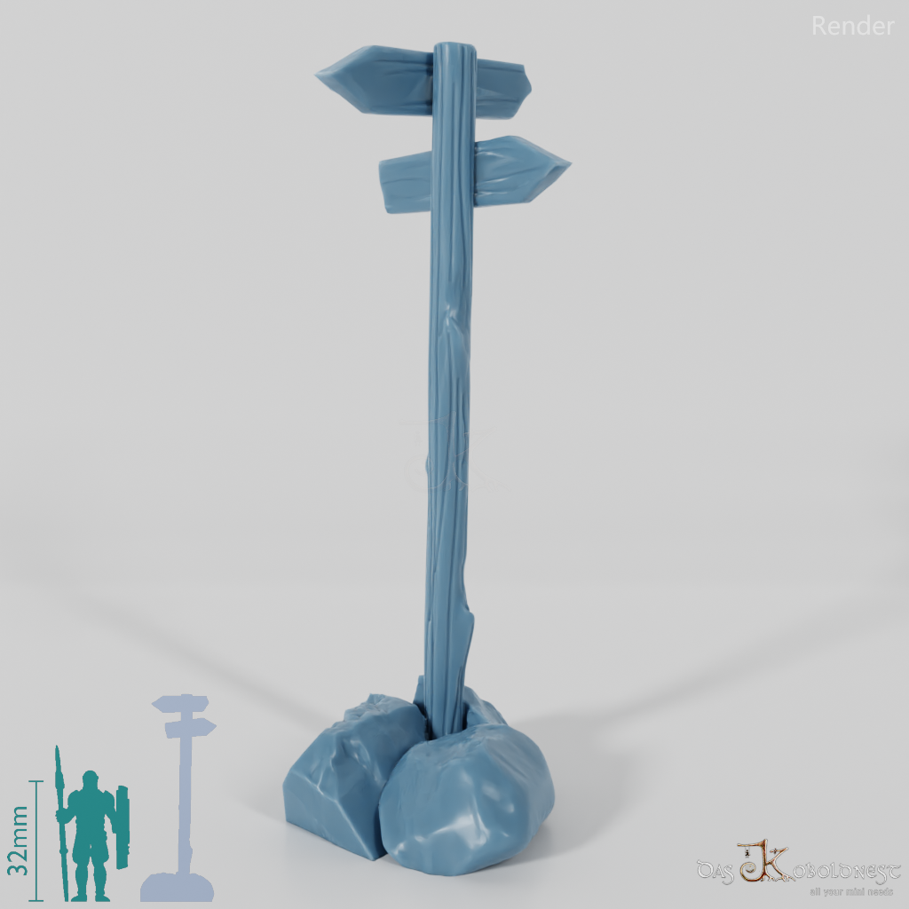 Wegweiser - Rustikal 01 mit Steinen