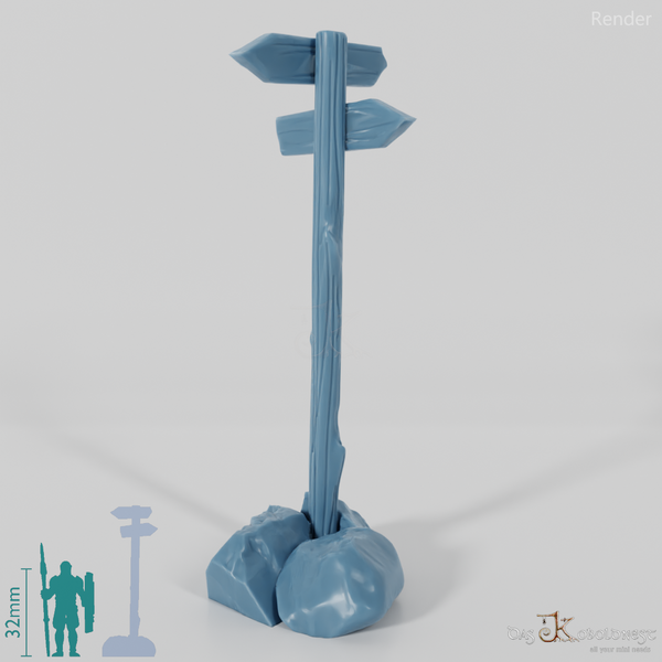 Wegweiser - Rustikal 01 mit Steinen