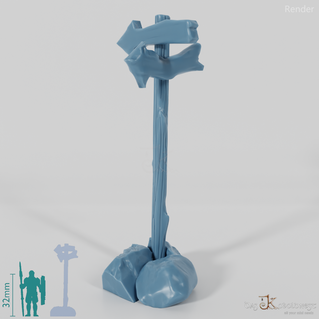 Wegweiser - Cartoon 01 mit Steinen