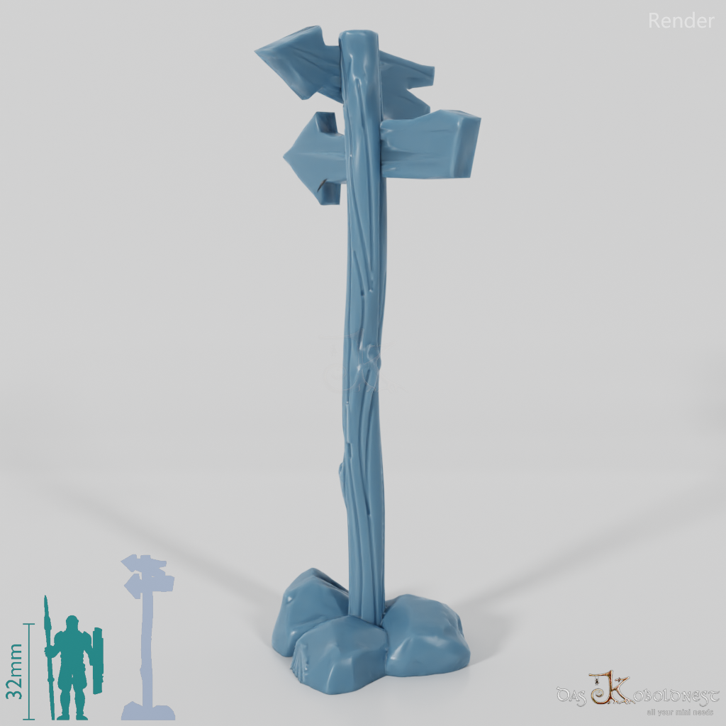 Wegweiser - Cartoon 02 mit Steinen