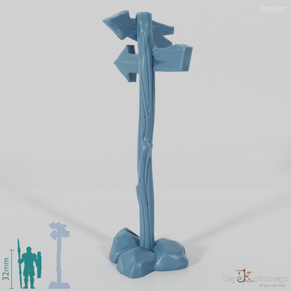 Wegweiser - Cartoon 02 mit Steinen