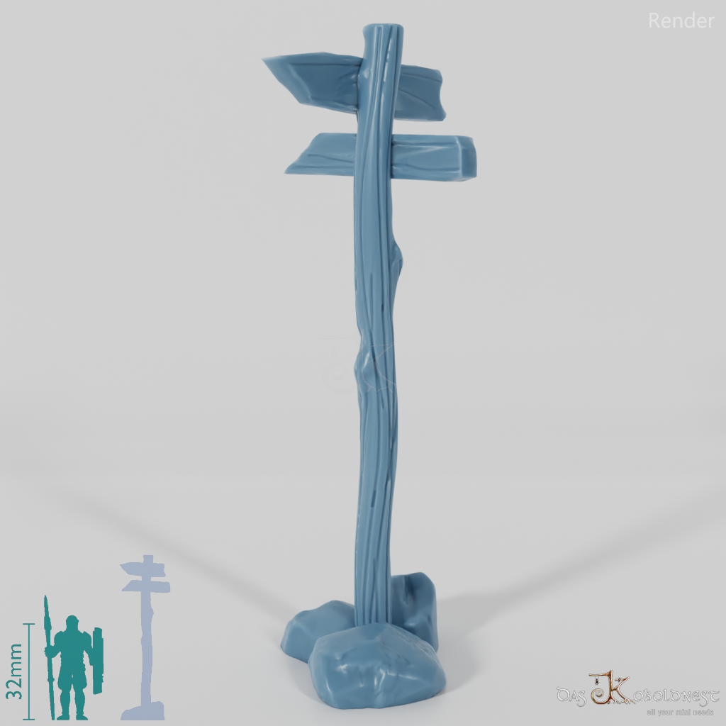 Wegweiser - Rustikal 02 mit Steinen