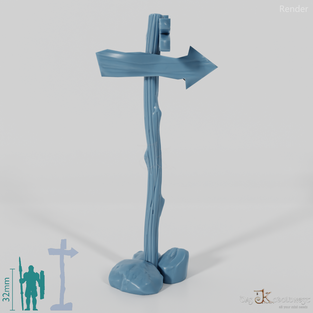 Wegweiser - Cartoon 02 mit Steinen