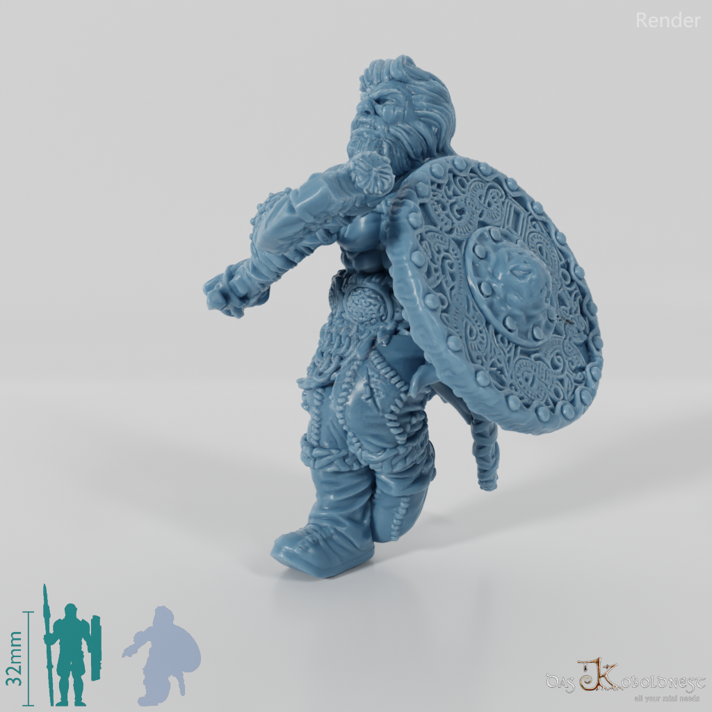 Wikinger mit Axt und Schild