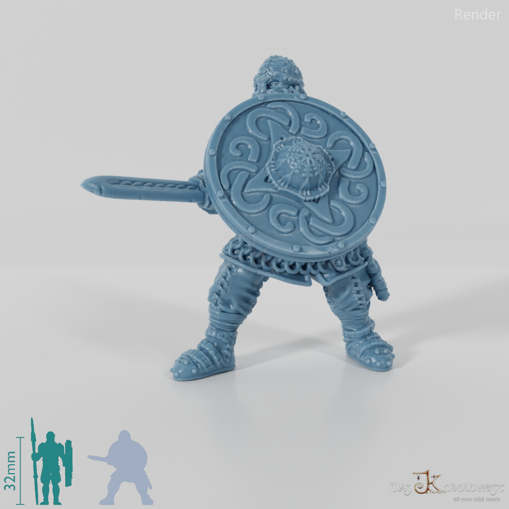 Wikinger mit Kurzschwert und Schild