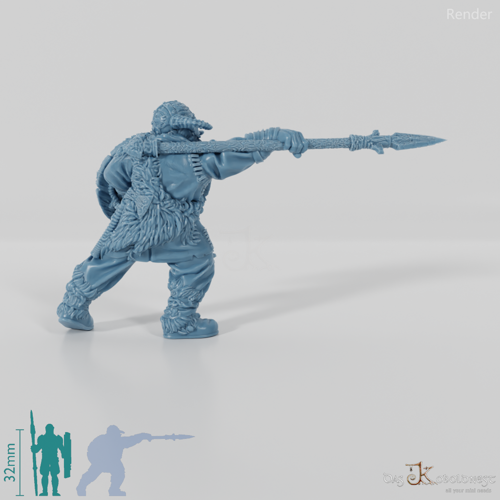 Wikinger mit Speer und Schild