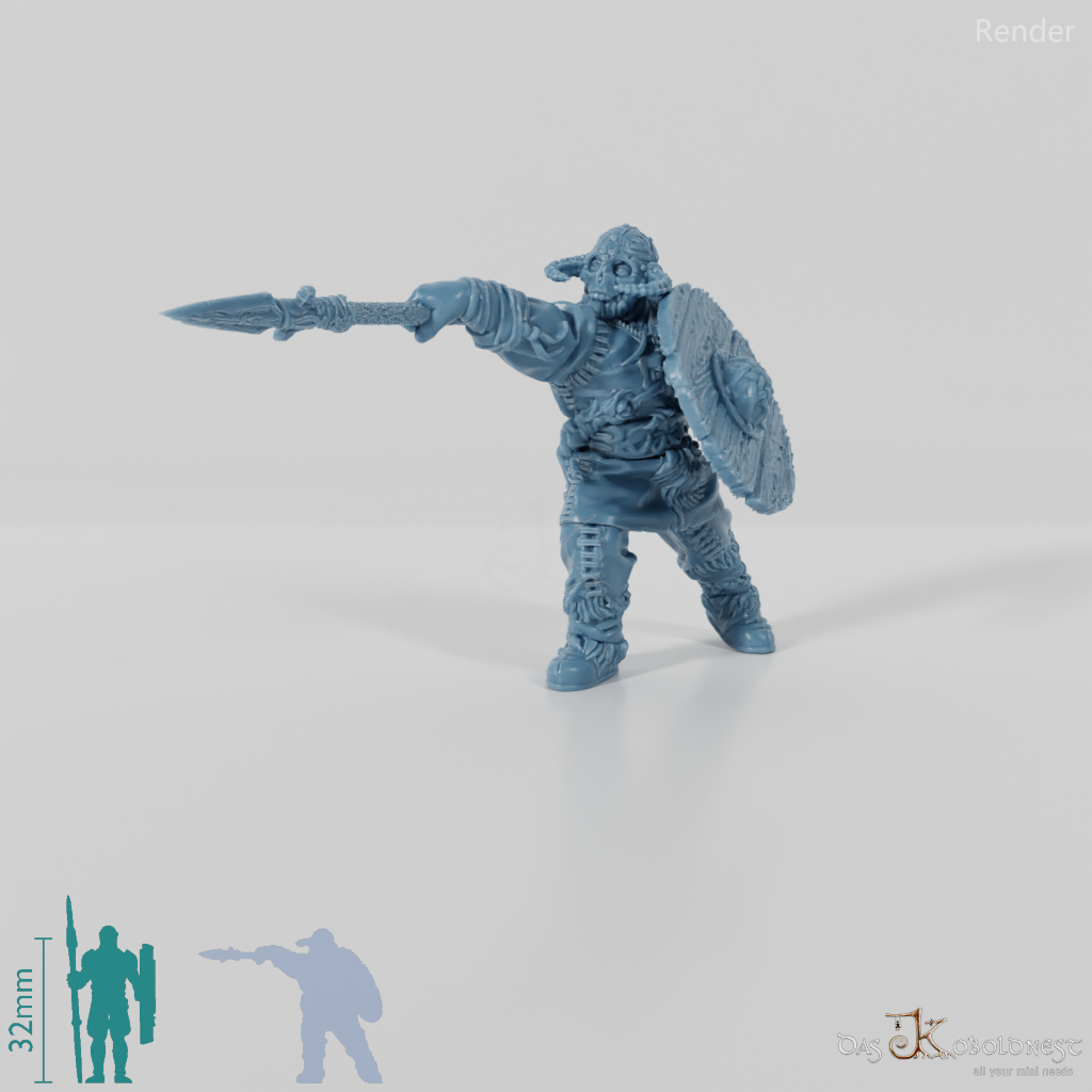 Wikinger mit Speer und Schild