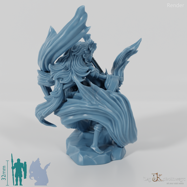 Gnomen-Bardin mit Flammengitarre