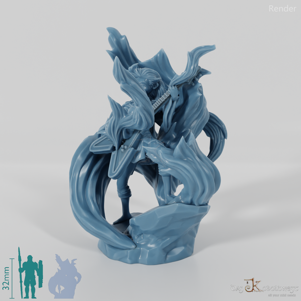 Gnomen-Bardin mit Flammengitarre