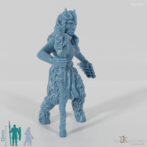 Weiblicher Faun mit Panflöte 01