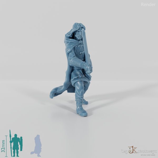 Aranglor, Menschen-Waldläufer in Kampfhaltung