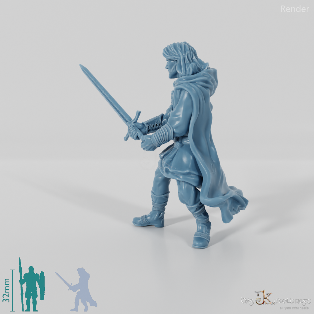 Aranglor, Menschen-Waldläufer in Kampfhaltung