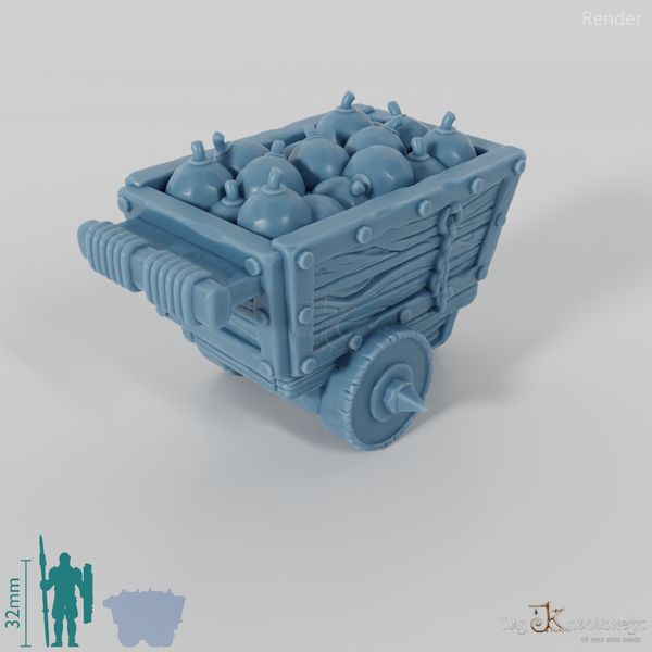 Mit Bomben gefüllter Karren