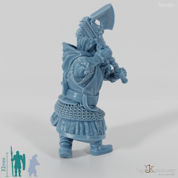 Gawli, Zwergen-Krieger in Kampfhaltung