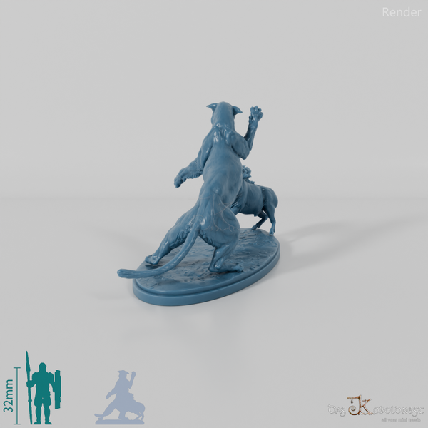 Raubkatze - Leopard auf der Jagd nach Warzenschwein