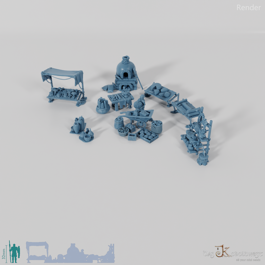 Dioramaset Halbling-Markttag