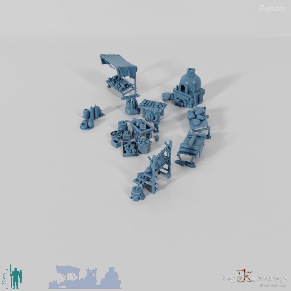 Dioramaset Halbling-Markttag