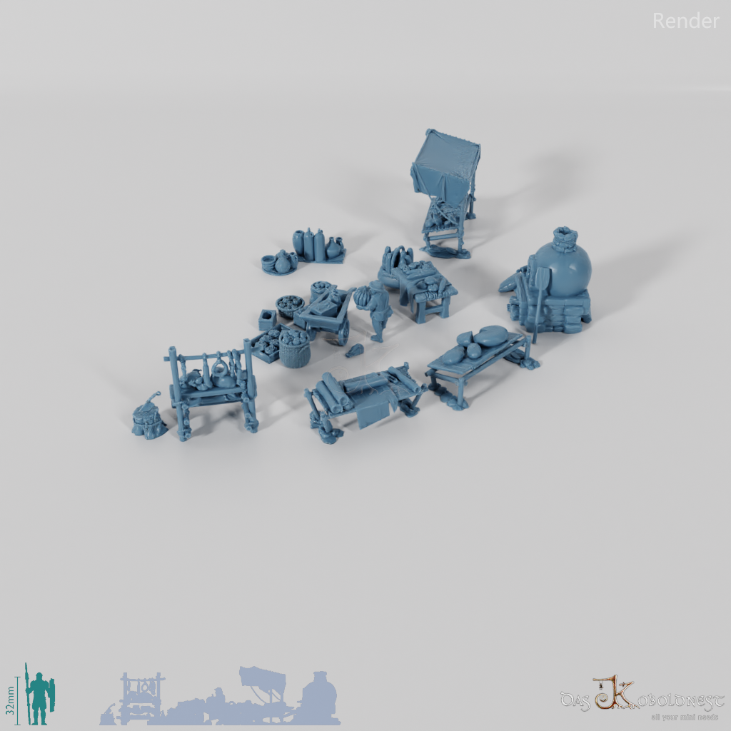 Dioramaset Halbling-Markttag