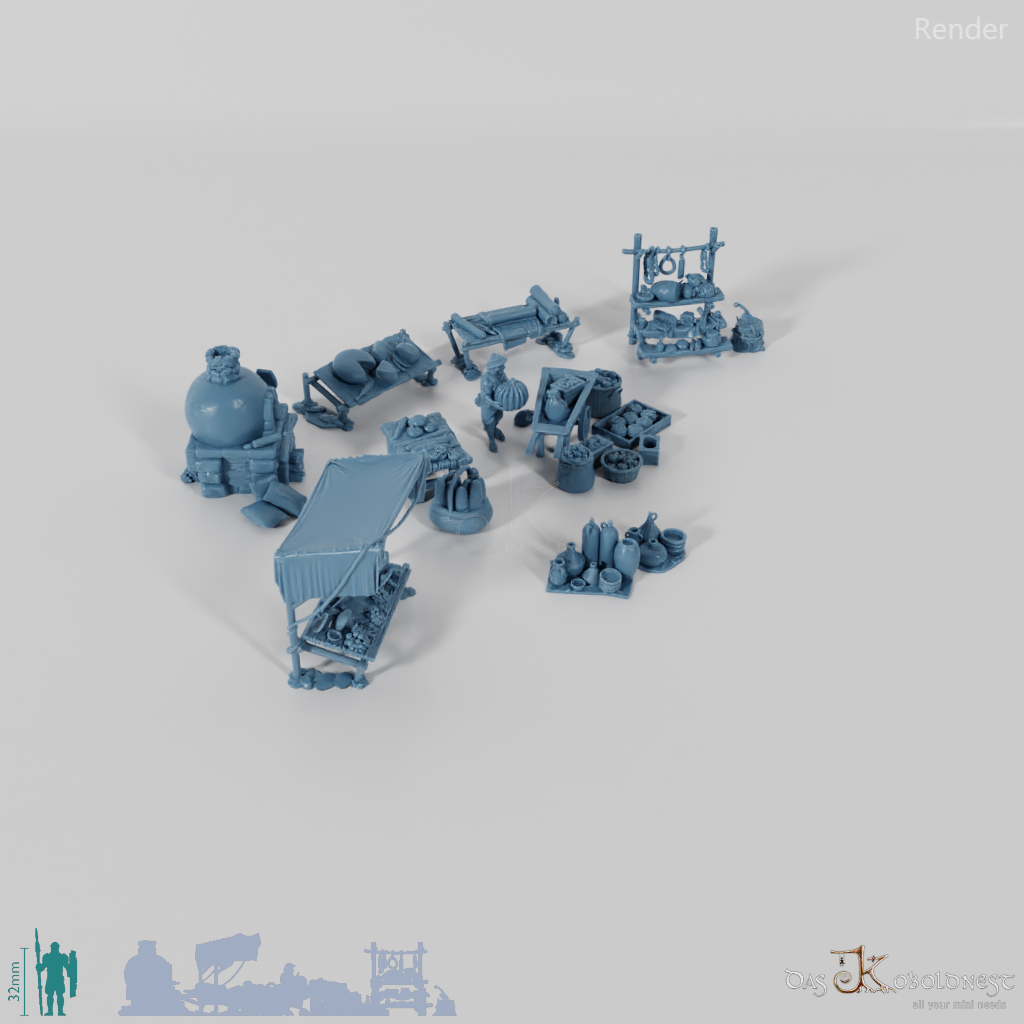 Dioramaset Halbling-Markttag