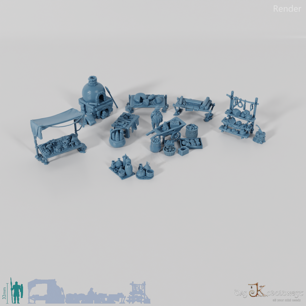 Dioramaset Halbling-Markttag