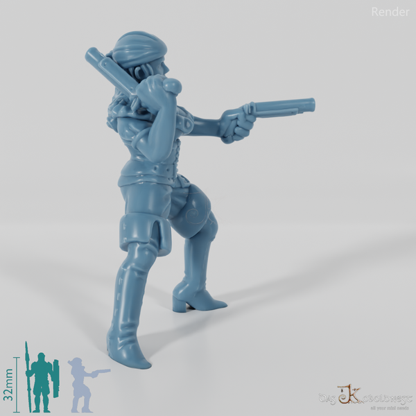 Piratin mit Pistolen