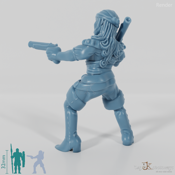 Piratin mit Pistolen