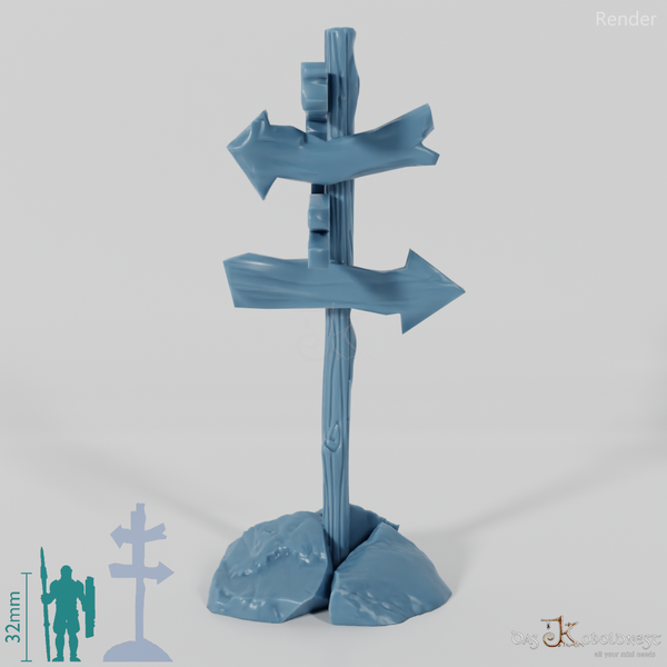 Wegweiser - Cartoon 04 mit Steinen