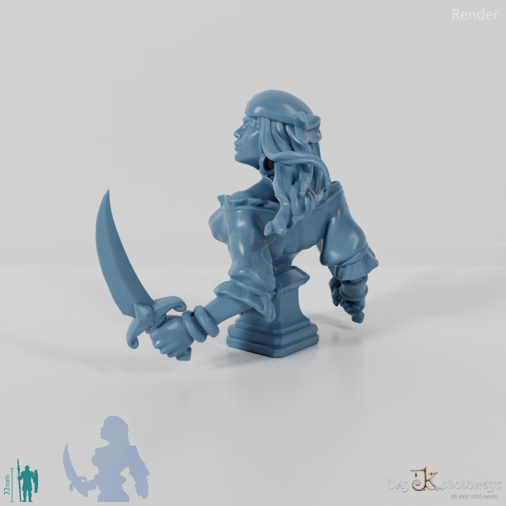 Büste - Adrie, tödliche Piratin mit Säbeln