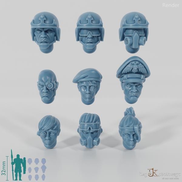 Space Soldiers - Infanterieköpfe Komplettset