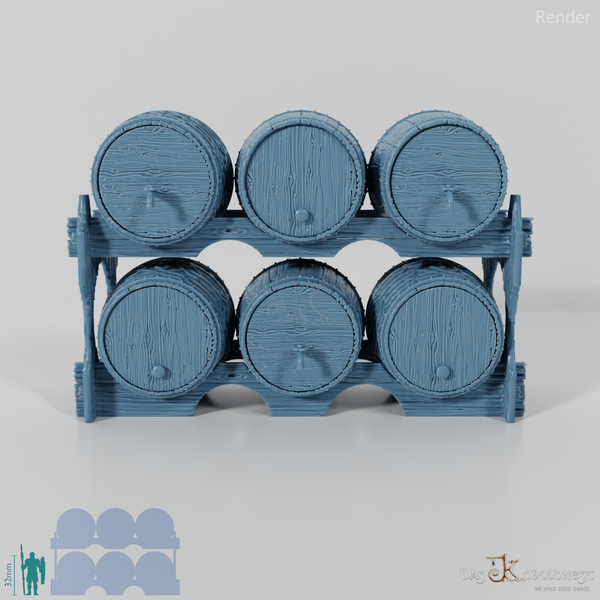 Gestapelte Bierfässer 02