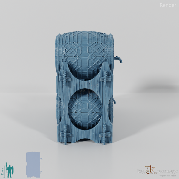 Gestapelte Bierfässer 02