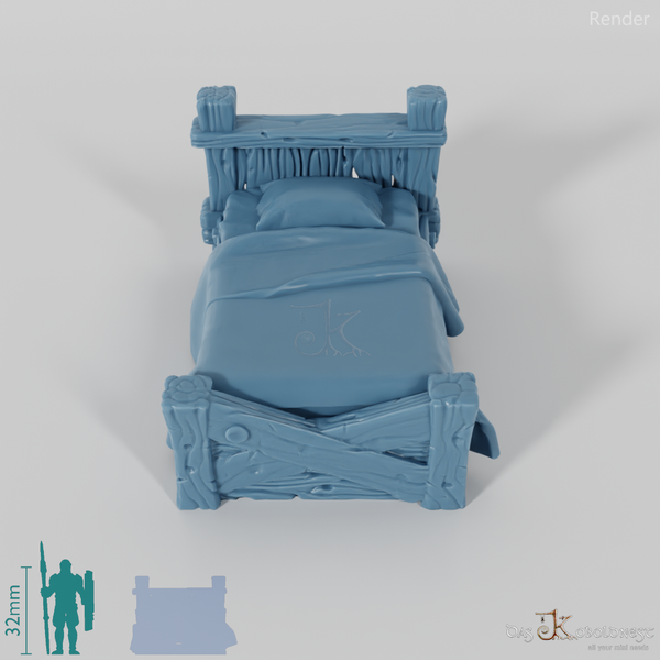 Bett - Bett mit Holzrahmen 1