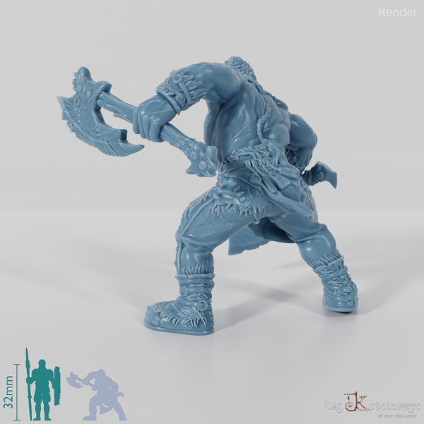 Nordischer Berserker mit zwei Einhandäxten