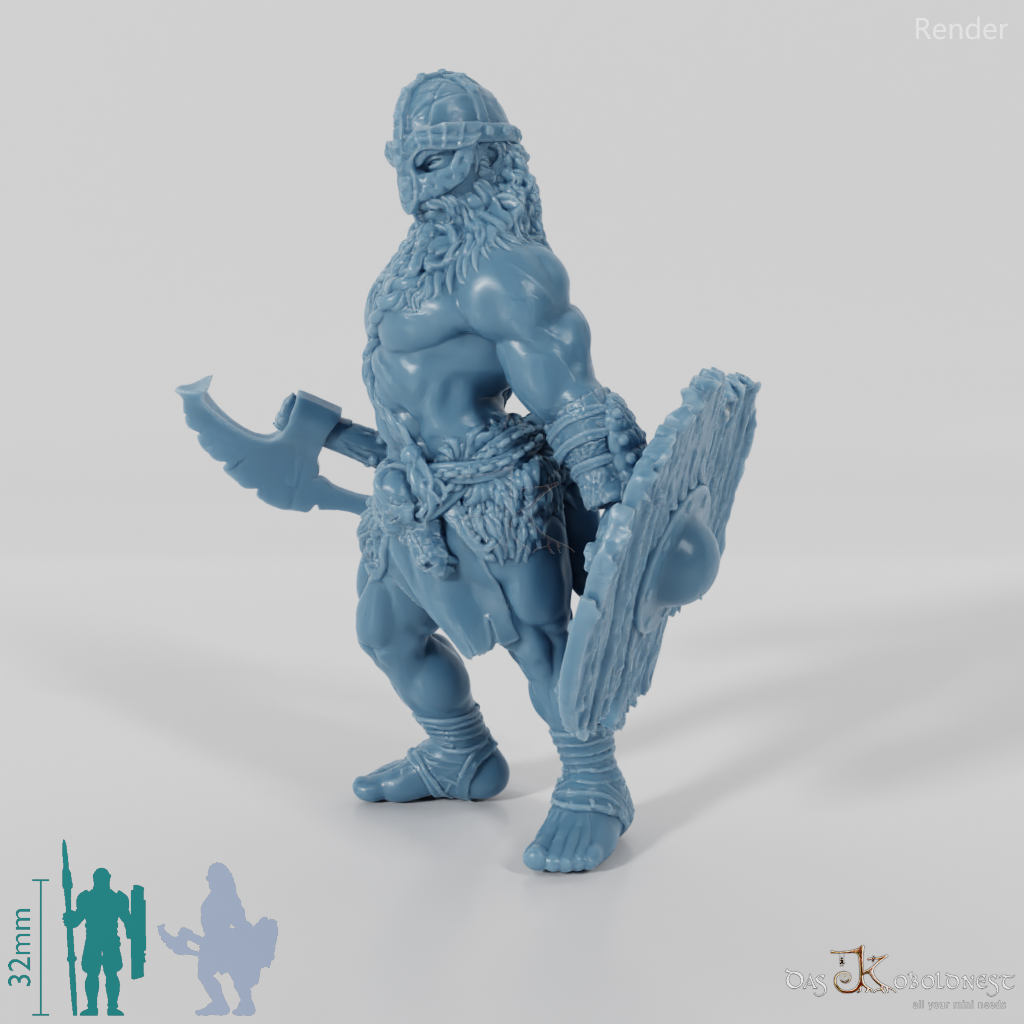 Nordischer Berserker mit Axt und Schild