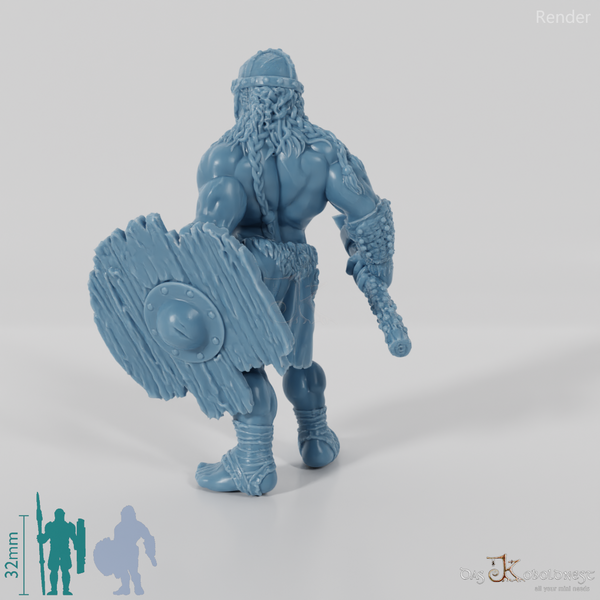 Nordischer Berserker mit Axt und Schild