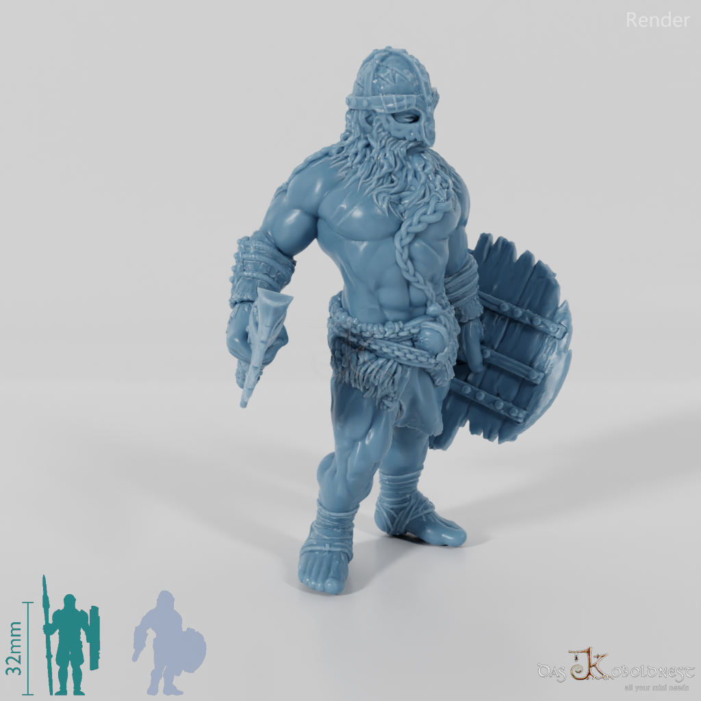 Nordischer Berserker mit Axt und Schild