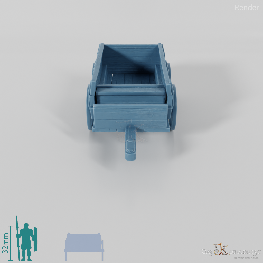 Wagen - Holzkarren mit Kutschbock