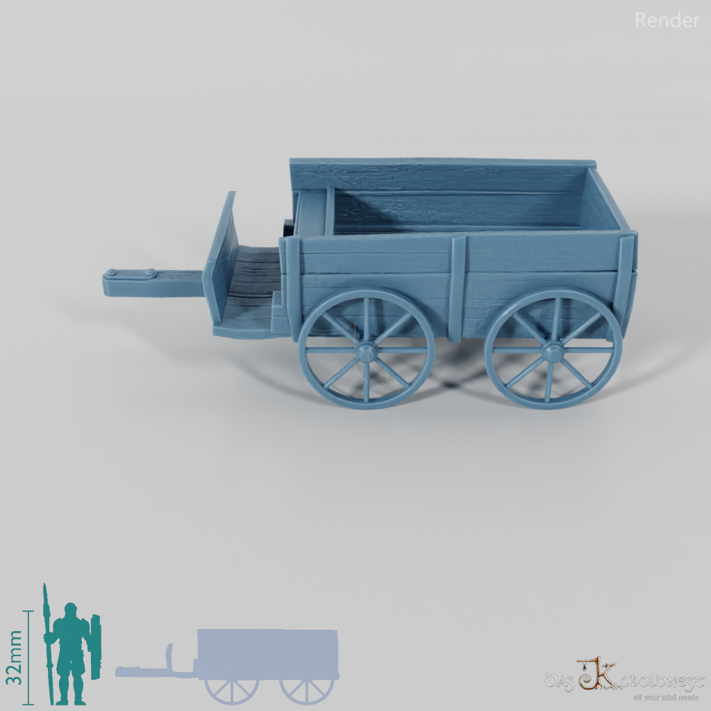 Wagen - Holzkarren mit Kutschbock