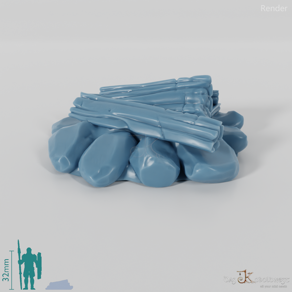 Lagerfeuer - Niedriges erloschenes Lagerfeuer