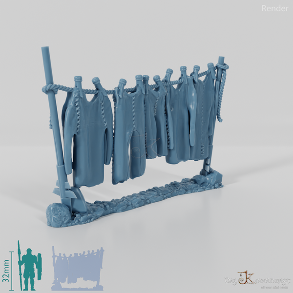 Wäscheleine mit Wäsche