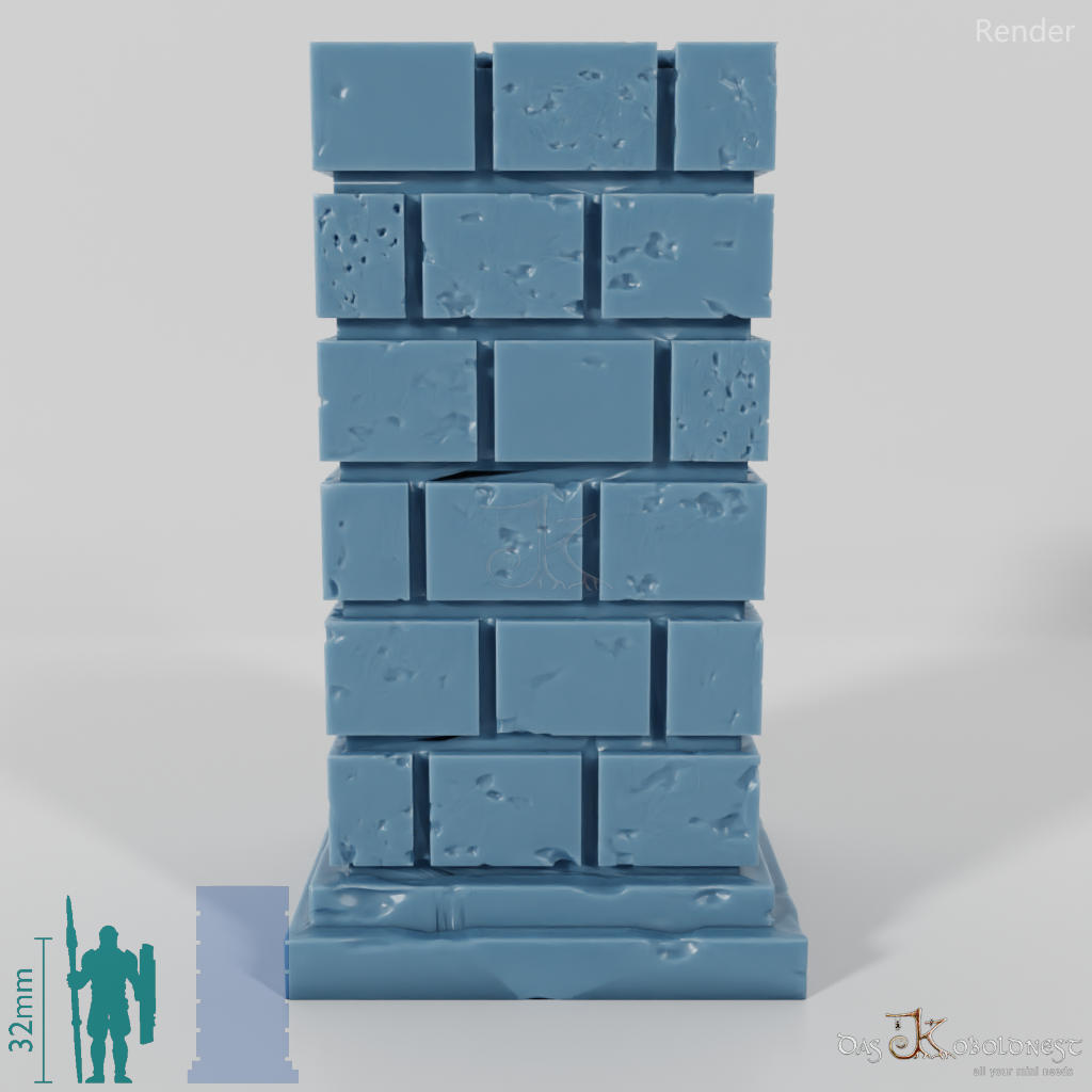 Säule - Gemauerte Säule Eckig 02