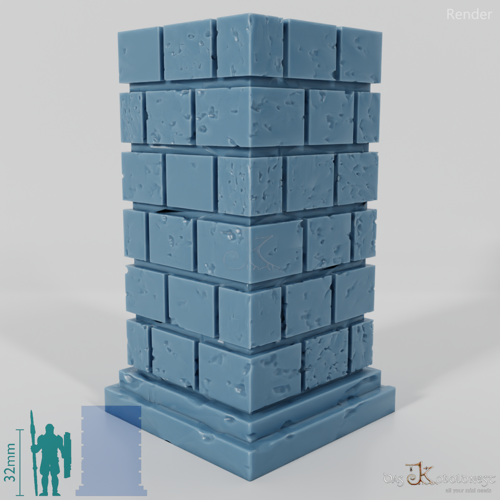 Säule - Gemauerte Säule Eckig 02