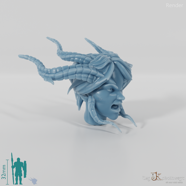 Frauenkopf - Tiefling 3 (Wütend)