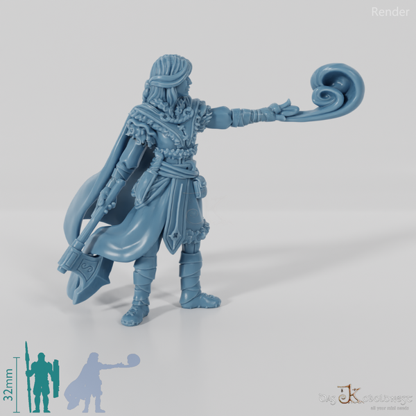 Elena, Schülerin des Nordens mit Axt und Zauber (Pose 2)