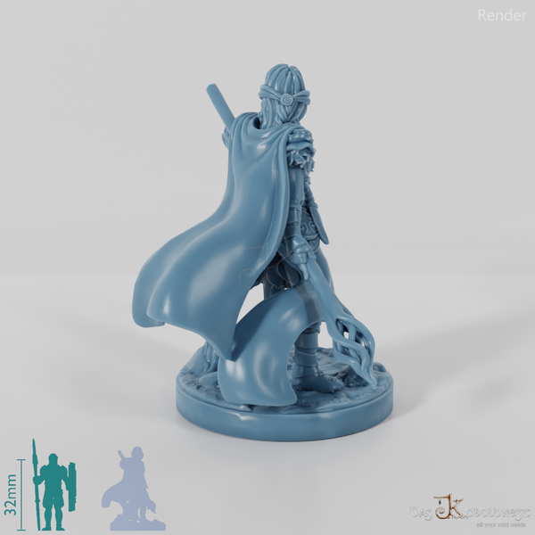 Elena, Schülerin des Nordens mit Stab und Zauber (Pose 2)