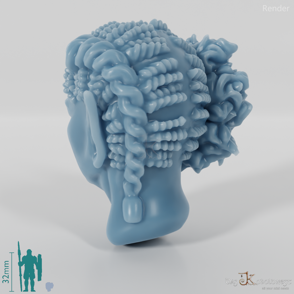 Frauenkopf - Elfin Asymmetrisch Geflochten