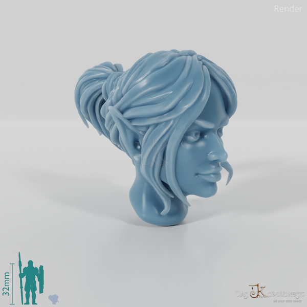 Frauenkopf - Elfin mit Pferdeschwanz