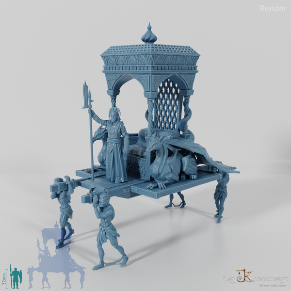 Ostmenschen-Kaiser auf Sänfte